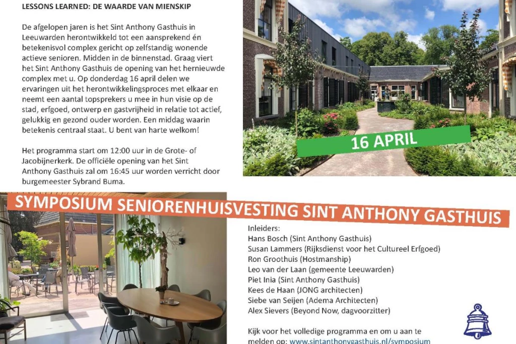 Uitnodiging symposium - een echt prachtig voorbeeld van activerende huisvesting voor senioren.